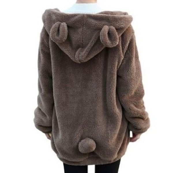 2019 women hoodies zipper girl spring loose fluffy bear ear hoodie hooded jacket warm outerwear coat cute sweatshirts, Black
2019 women hoodies zipper girl spring loose fluffy bear ear hoodie hooded jacket warm outerwear coat cute sweatshirts, Black