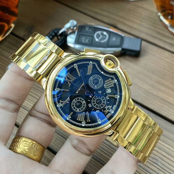 all small dials work mens watches sports chronograph satch quartz watch full stainless steel band for men's gift wristwatch, Slivery;brown
all small dials work mens watches sports chronograph satch quartz watch full stainless steel band for men's gift wristwatch, Slivery;brown