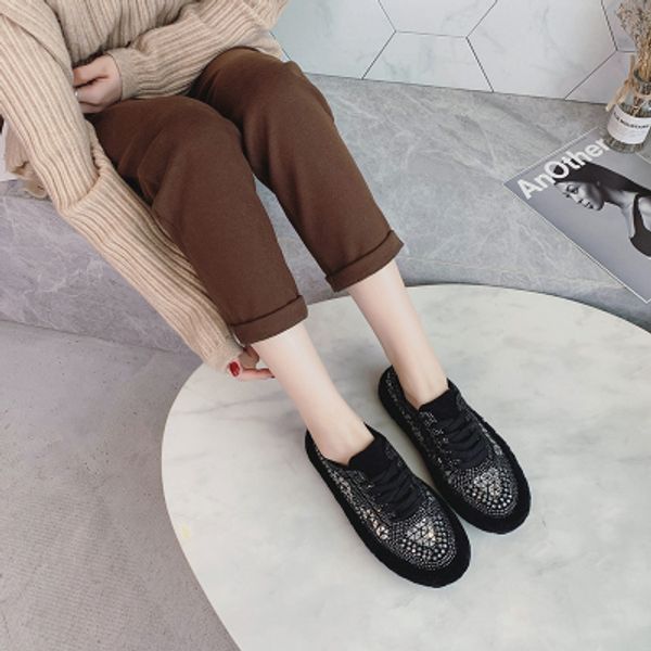lamb fur shoes women wear 2019 winter new fashion wild net red one pedal rhinestone thick-soled peas shoes, Black
lamb fur shoes women wear 2019 winter new fashion wild net red one pedal rhinestone thick-soled peas shoes, Black
