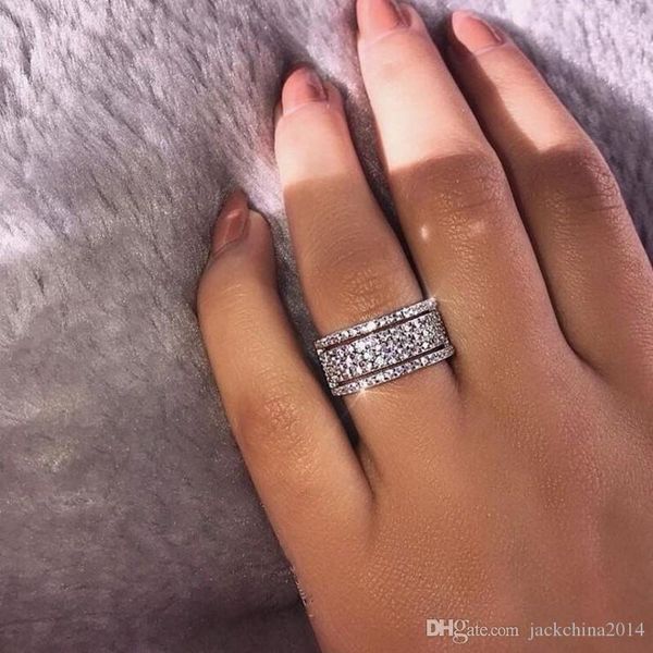 luxury jewelry real 925 sterling silver pave white sapphire cz diamond tiny gemstones party eternity women wedding band ring gift, Slivery;golden
luxury jewelry real 925 sterling silver pave white sapphire cz diamond tiny gemstones party eternity women wedding band ring gift, Slivery;golden