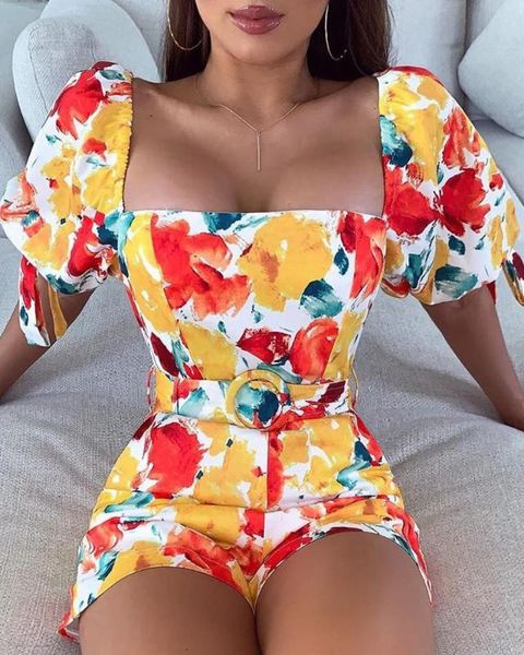 square neck printed mini rompers women playsuits casual summer one piece overalls, Black;white
square neck printed mini rompers women playsuits casual summer one piece overalls, Black;white