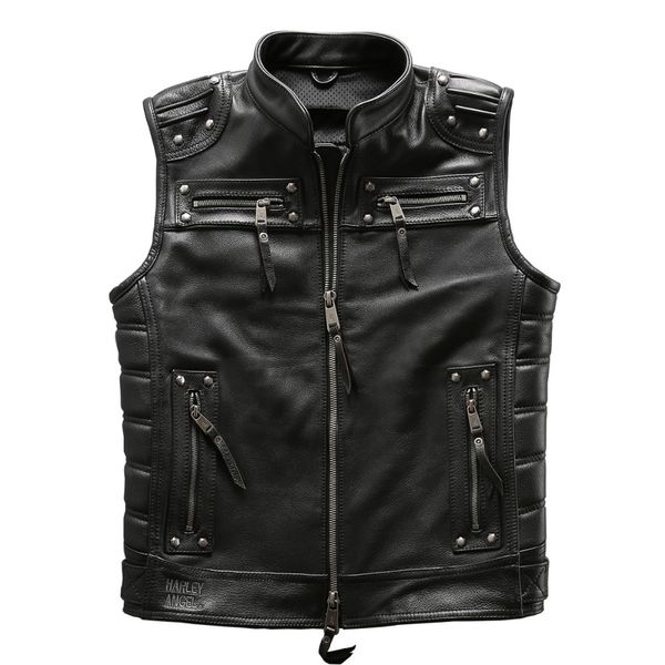 for super motor rider mens cow leather vest genuine cowhide leather motorcycle rider vest ha-97181, Black;white
for super motor rider mens cow leather vest genuine cowhide leather motorcycle rider vest ha-97181, Black;white