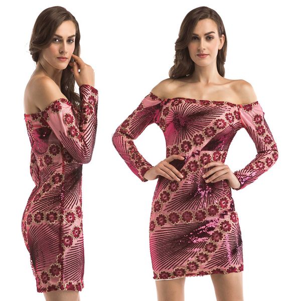 new women's explosive dress european and american long-sleeved sequined dress, Black
new women's explosive dress european and american long-sleeved sequined dress, Black