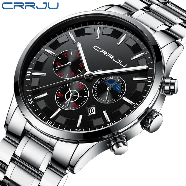 2019 fashion design watches for men brand crrju sport watch stainless steel band quartz wristwatch with luminous hands reloj, Slivery;brown
2019 fashion design watches for men brand crrju sport watch stainless steel band quartz wristwatch with luminous hands reloj, Slivery;brown
