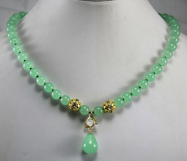 2 styleswholesale/retail 8mm light green jade necklace crystal plated jade pendant, Silver
2 styleswholesale/retail 8mm light green jade necklace crystal plated jade pendant, Silver