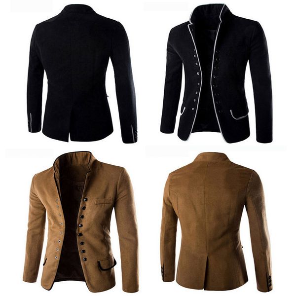 men's zhongshan suit with collar and casual woolen small suit jacket man western-style clothes loose coat jacket overcoat, White;black
men's zhongshan suit with collar and casual woolen small suit jacket man western-style clothes loose coat jacket overcoat, White;black