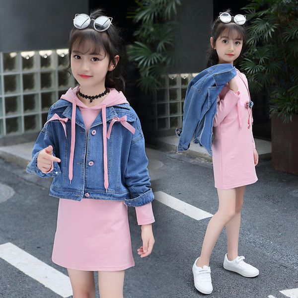 girls denim jackets t shirt dress suit for children clothes girls outfits 8 10 year teen girls clothing set spring kids clothes t200414, White
girls denim jackets t shirt dress suit for children clothes girls outfits 8 10 year teen girls clothing set spring kids clothes t200414, White