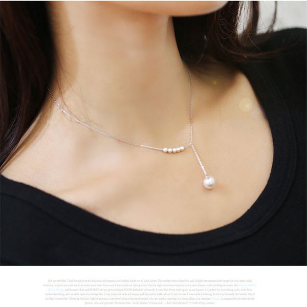 fashion elegant temperament female jewelry imitation pearl pendant necklace for woman trendy simple style x50, Silver
fashion elegant temperament female jewelry imitation pearl pendant necklace for woman trendy simple style x50, Silver
