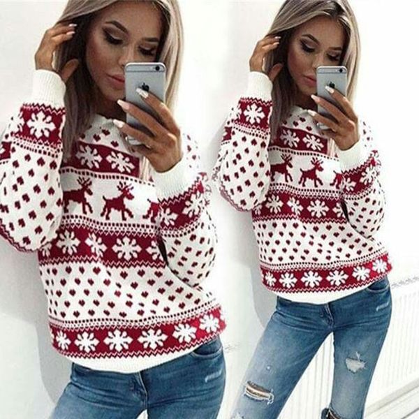 jocoo jolee sweater with deers women casual long sleeve ugly christmas knitted sweater ladies new year's pullover 2019, White;black
jocoo jolee sweater with deers women casual long sleeve ugly christmas knitted sweater ladies new year's pullover 2019, White;black