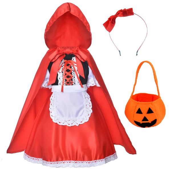 feecolor 1set little red riding hood dress christmas cosplay costumes for girls with cloak,headband,bag (2-12years, Black;red
feecolor 1set little red riding hood dress christmas cosplay costumes for girls with cloak,headband,bag (2-12years, Black;red