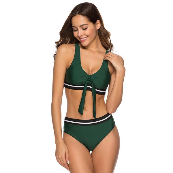 solid swimsuit two pieces tie knot front swimwear female bandage bathing suit summer beach wear brazilian bikini set, White;black
solid swimsuit two pieces tie knot front swimwear female bandage bathing suit summer beach wear brazilian bikini set, White;black