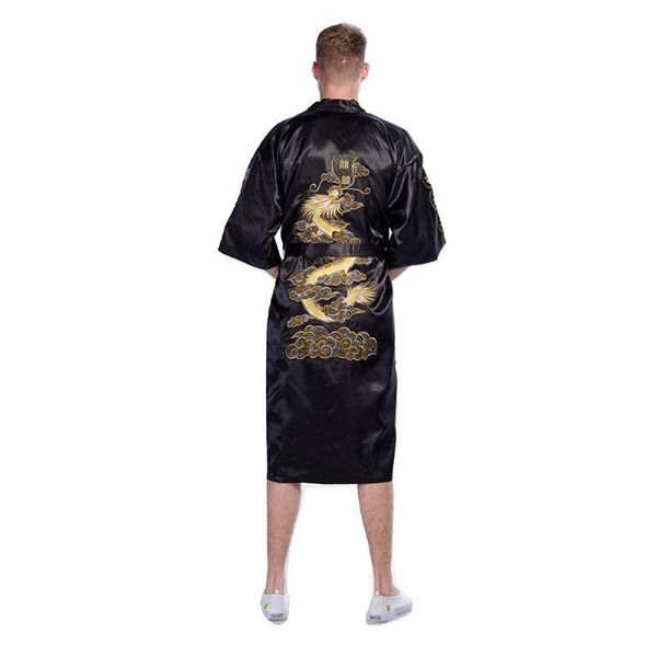 summer new long men robe loose kimono bathrobe gown negligee embroidery dragon lounge intimate lingerie, Black;brown
summer new long men robe loose kimono bathrobe gown negligee embroidery dragon lounge intimate lingerie, Black;brown