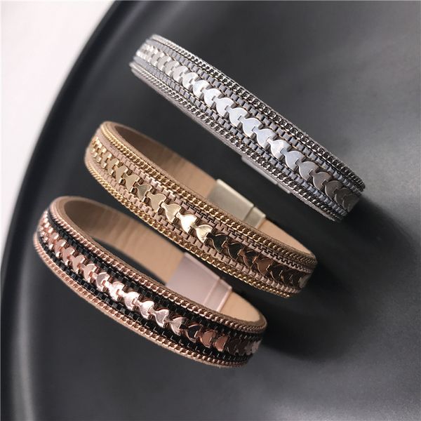 zg new single layer simple heart-shaped alloy handmade bracelet fashion wild alloy magnetic buckle jewelry ladies jewelry, Golden;silver
zg new single layer simple heart-shaped alloy handmade bracelet fashion wild alloy magnetic buckle jewelry ladies jewelry, Golden;silver