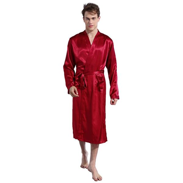 men's bathrobe summer pajamas men simulation silk bath robes bata hombre long sleeves home thin men's pajamas pyjama homme 2019, Black;brown
men's bathrobe summer pajamas men simulation silk bath robes bata hombre long sleeves home thin men's pajamas pyjama homme 2019, Black;brown