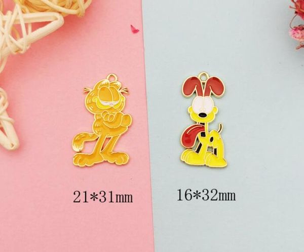 10 pcs cartoon cat dog charm necklace/bracelet/earrings pendants diy jewelry making accessories p40, Bronze;silver