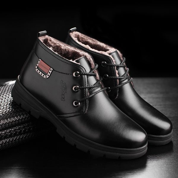 brand keep warm men winter boots genuine leather wear casual shoes working fashion men shoes, Black
brand keep warm men winter boots genuine leather wear casual shoes working fashion men shoes, Black