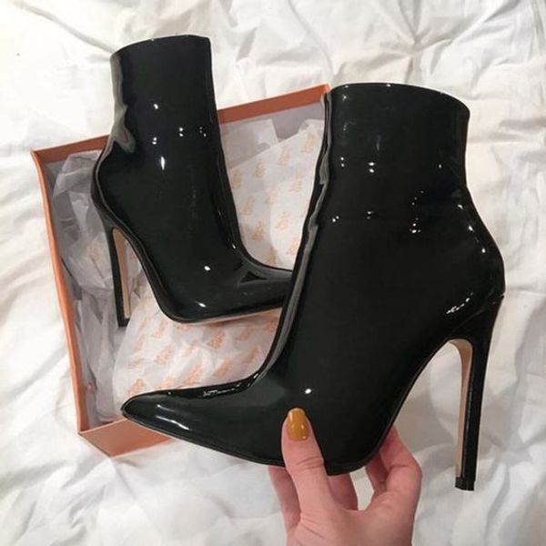 moraima snc black patent leather woman pointed toe riding super high thin heels ankle boots t200425
moraima snc black patent leather woman pointed toe riding super high thin heels ankle boots t200425