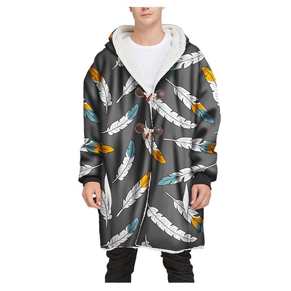 mens winter long hooded horn buckle plus velvet thick 3d printed coat blouse high collar long coat men's windbreaker 11.30, Black
mens winter long hooded horn buckle plus velvet thick 3d printed coat blouse high collar long coat men's windbreaker 11.30, Black