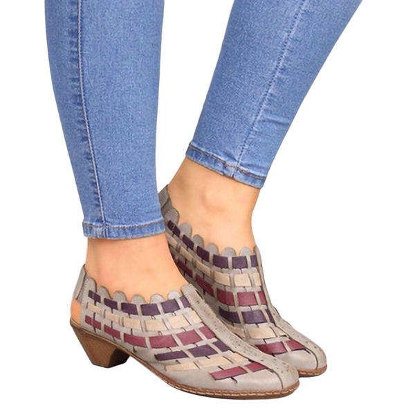 chic ankle boots autumn women hollow shoes retro cross knitted surface female block mid heels casual boots plus size 43, Black
chic ankle boots autumn women hollow shoes retro cross knitted surface female block mid heels casual boots plus size 43, Black
