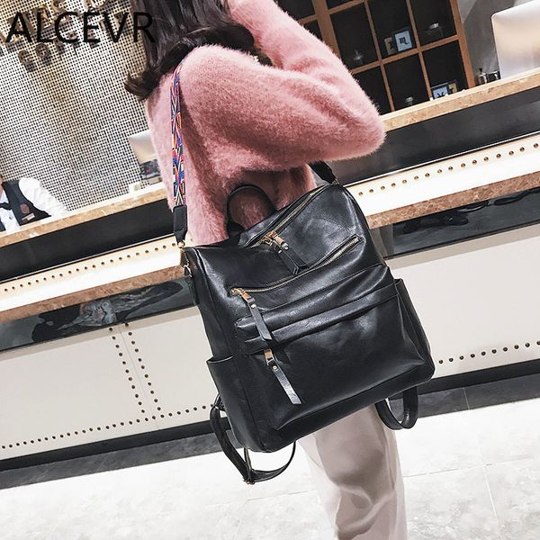 alcevr casual leisure large backpack women soft solid pu leather rucksack women's knapsack school bags mochila for students teen
alcevr casual leisure large backpack women soft solid pu leather rucksack women's knapsack school bags mochila for students teen