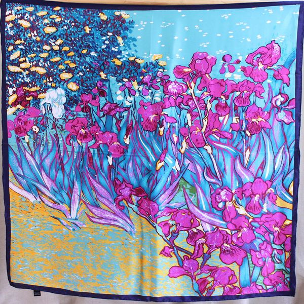 oil painting series silk scarf summer style iris flower 90cm satin square scarf silk silk scarf lady shawl, Blue;gray
oil painting series silk scarf summer style iris flower 90cm satin square scarf silk silk scarf lady shawl, Blue;gray