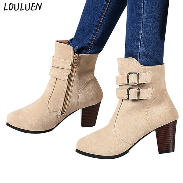 louluen 2019 boots women rome plus size side zipper with belt buckle chunky heels boots shoes roman laarzen bottes #1206, Black
louluen 2019 boots women rome plus size side zipper with belt buckle chunky heels boots shoes roman laarzen bottes #1206, Black