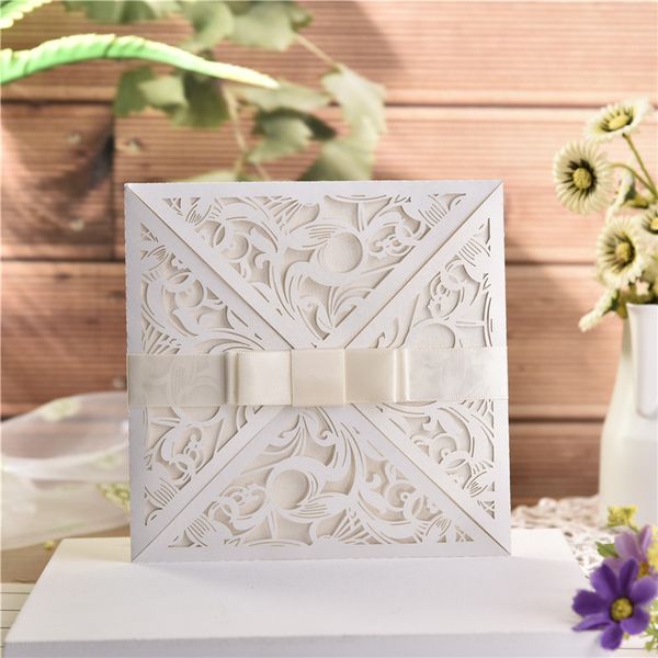 european square white invitation card for wedding elegant delicate carved lace wedding invitation cards with bowknots
european square white invitation card for wedding elegant delicate carved lace wedding invitation cards with bowknots