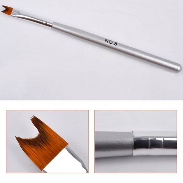 french tip nail brush silver black handle half moon shape acrylic painting drawing pen manicure nail art tool, Yellow
french tip nail brush silver black handle half moon shape acrylic painting drawing pen manicure nail art tool, Yellow