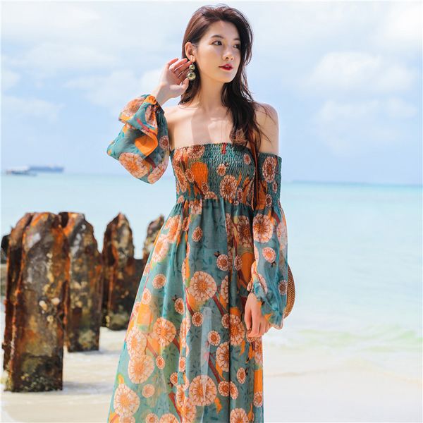 dew shoulder shoulders bohemian women dress summer bali beach dress female holiday strapless long lantern sleeve lady, Black;gray
dew shoulder shoulders bohemian women dress summer bali beach dress female holiday strapless long lantern sleeve lady, Black;gray