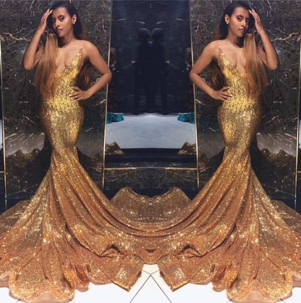 2019 gold spaghetti straps sequins mermaid long prom dresses black girls backless sweep train formal party evening gowns bc1492
2019 gold spaghetti straps sequins mermaid long prom dresses black girls backless sweep train formal party evening gowns bc1492