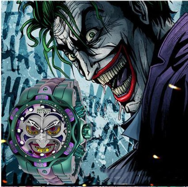 authorization original invicta brand comics joker joint production model:26790 30063 chronograph men quartz wrist watches +original box, Slivery;brown 
authorization original invicta brand comics joker joint production model:26790 30063 chronograph men quartz wrist watches +original box, Slivery;brown