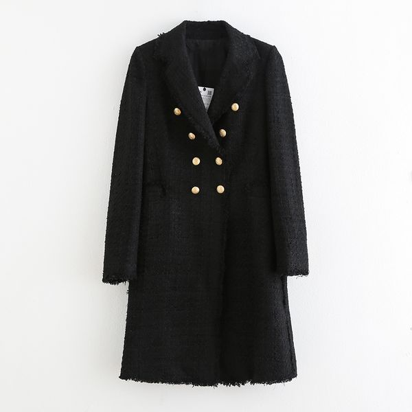 women's 2019 new woolen woollen black double-breasted long v-neck coat women's high street retro temperament elegant coat
women's 2019 new woolen woollen black double-breasted long v-neck coat women's high street retro temperament elegant coat