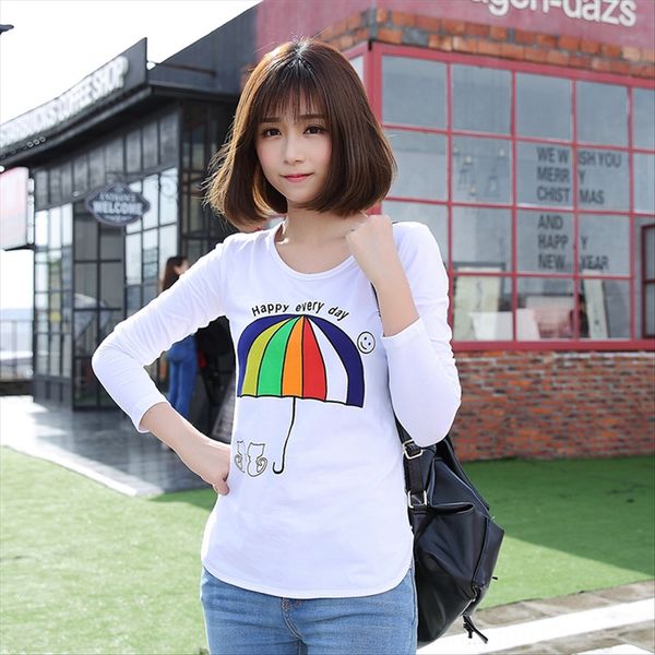 printed student base shirt humen da ying t-shirt women's long sleeve women's fashion, White
printed student base shirt humen da ying t-shirt women's long sleeve women's fashion, White