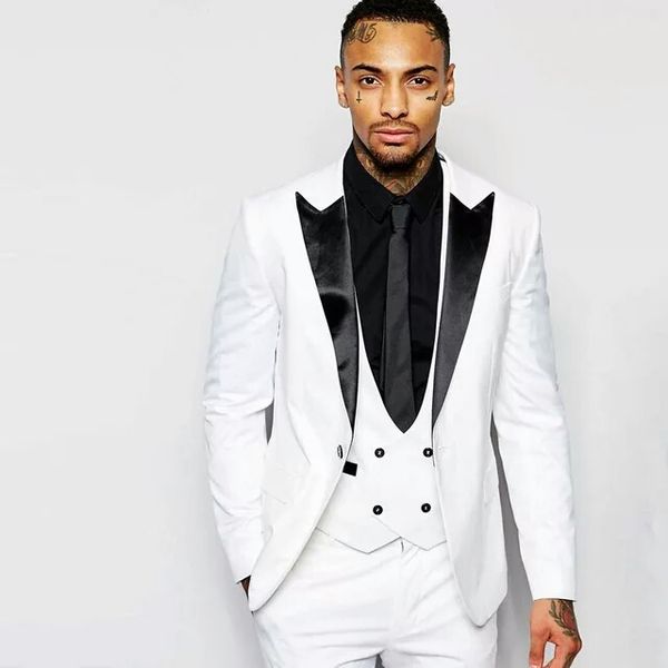 white men suits for wedding slim fit groom wedding tuxedo 3pieces coat pants vest black peaked laple costume homme men blazer jacket, Black;gray
white men suits for wedding slim fit groom wedding tuxedo 3pieces coat pants vest black peaked laple costume homme men blazer jacket, Black;gray