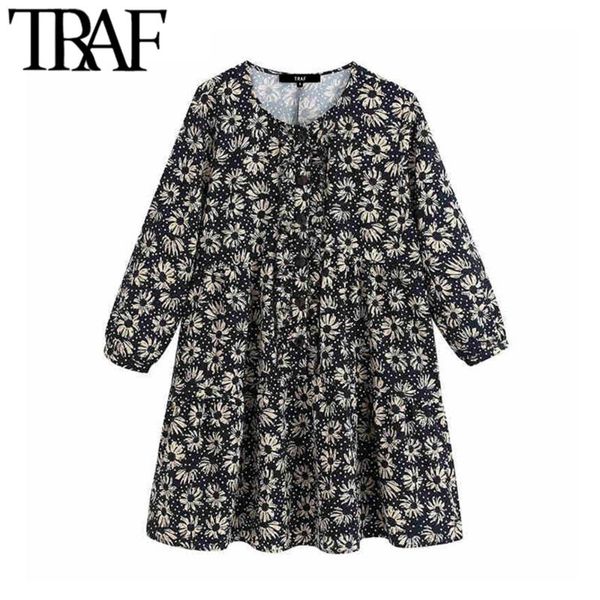 traf women vintage stylish floral print ruffled mini dress chic fashion o neck three quarter sleeve female dresses vestidos, Black;gray
traf women vintage stylish floral print ruffled mini dress chic fashion o neck three quarter sleeve female dresses vestidos, Black;gray