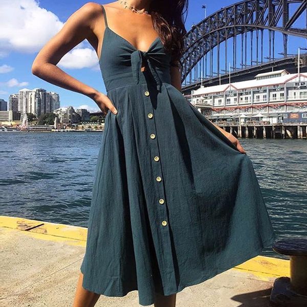 summer hollow out strap knee-length cotton dress women causal backless dress female button bow dresses #272484, Black;gray
summer hollow out strap knee-length cotton dress women causal backless dress female button bow dresses #272484, Black;gray