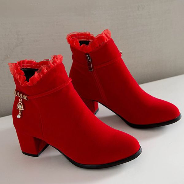 women's shoes 2019 spring fashion pointed thick high heels boots women high heels shoes waterproof platform booties woman, Black
women's shoes 2019 spring fashion pointed thick high heels boots women high heels shoes waterproof platform booties woman, Black