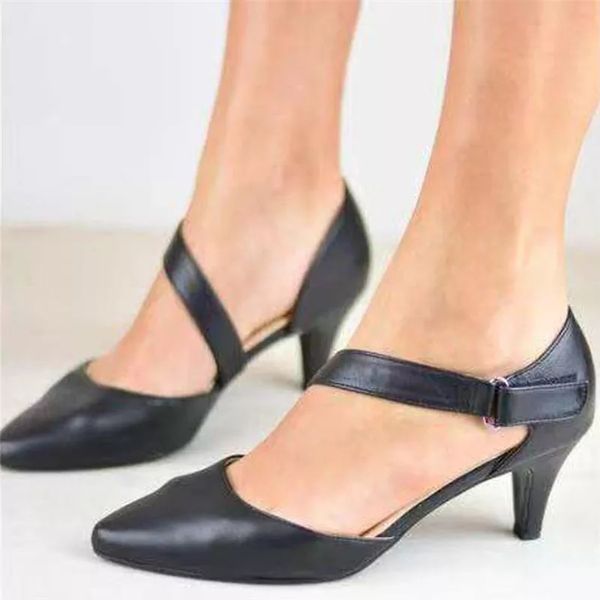 new women summer high heels pointed toe shoes office career thin heels women shoes medium heel large ladies pumps, Black 
new women summer high heels pointed toe shoes office career thin heels women shoes medium heel large ladies pumps, Black