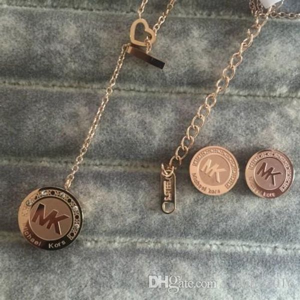 brand jewelry sets 100% titanium steel 18k rose gold women letter round diamond pendant earrings & necklace jewelry wholesale, Silver
brand jewelry sets 100% titanium steel 18k rose gold women letter round diamond pendant earrings & necklace jewelry wholesale, Silver