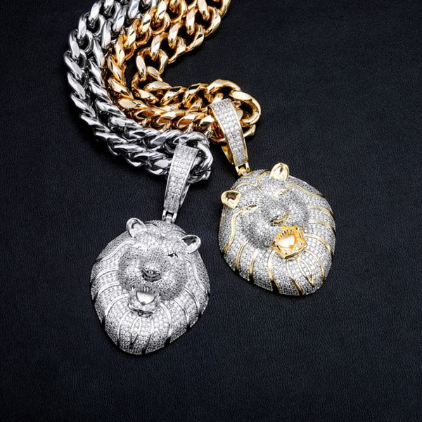 male hip hop necklace gold plated full cz lion pendant necklace with tennis chain rope chain for men's fashion jewelry, Silver
male hip hop necklace gold plated full cz lion pendant necklace with tennis chain rope chain for men's fashion jewelry, Silver