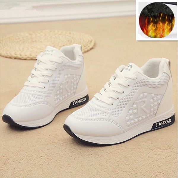 platform wedges women's sneakers spring increased women's shoes new casual shoes q130, Black;white