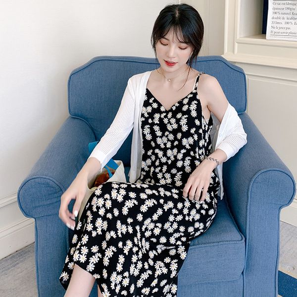 2020 summer floral chiffon suspender skirt + air conditioning ice silk cardigan small zou ju dress two-piece maternity clothing, White
2020 summer floral chiffon suspender skirt + air conditioning ice silk cardigan small zou ju dress two-piece maternity clothing, White