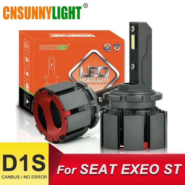 cnsunnylight d1s led headlight car bulbs 10000lm 70w/pair white 6000k for seat exeo 3r2 st 3r5 automotor lights canbus bi-beam