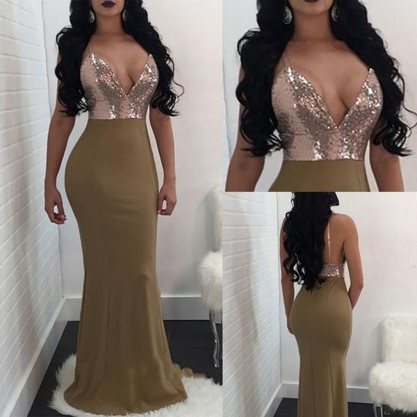 elegant green spaghetti straps mermaid evening dresses long prom gowns with slit sequins charming luxury mature party evening gowns, Black
elegant green spaghetti straps mermaid evening dresses long prom gowns with slit sequins charming luxury mature party evening gowns, Black