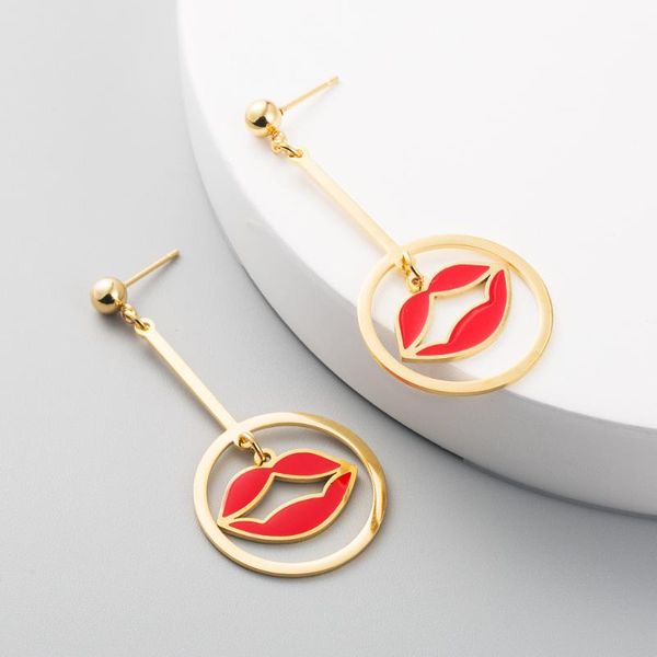 ins popular classic red lips hollow stainless steel long dripping oil drop earrings for women fashion jewelry accessories, Silver
ins popular classic red lips hollow stainless steel long dripping oil drop earrings for women fashion jewelry accessories, Silver