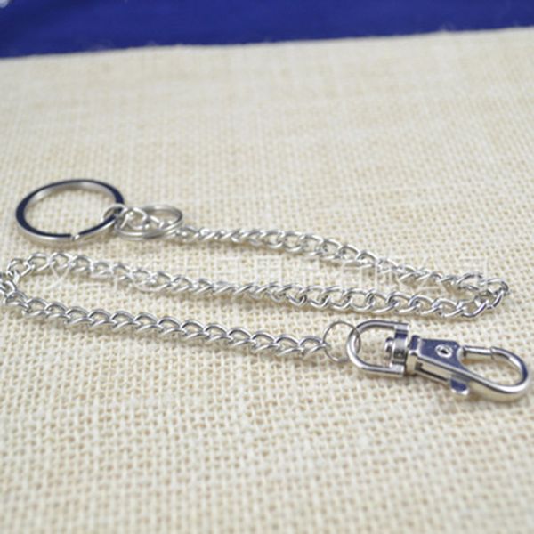 30cm Long Metal Wallet Belt Trousers Hipster Pants Chain Jean Key Chain Silver Ring Clip Key ring Women Jewelry Keychain
