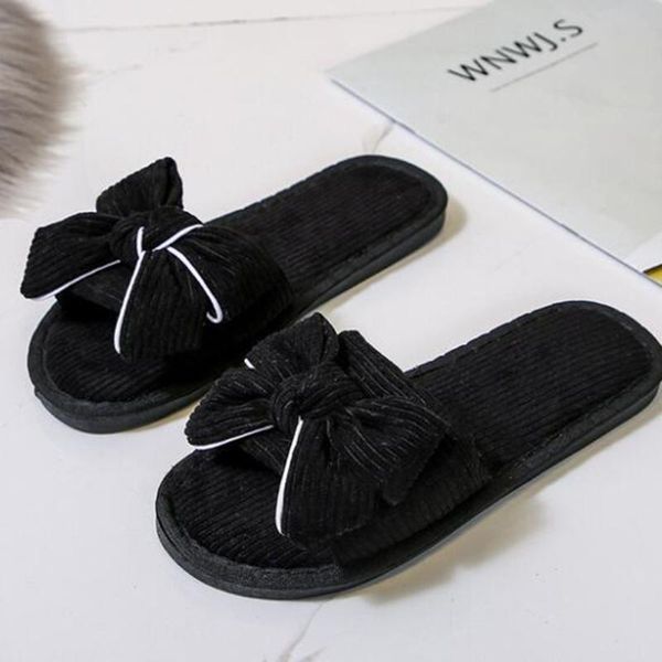 women bow house slippers women winter indoor slippers flats slides female soft bottom non-slip 2020 hy729, Black
women bow house slippers women winter indoor slippers flats slides female soft bottom non-slip 2020 hy729, Black