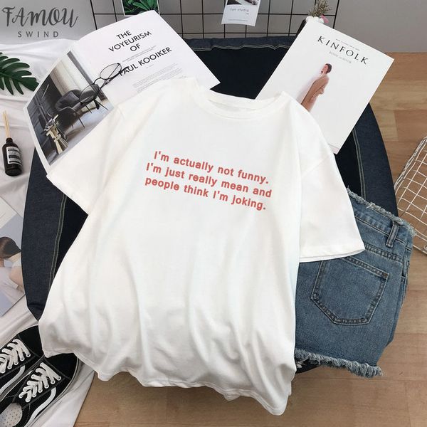 im actually not funny letter im just really mean and people think im joking personalized letter print female casual harajuku t shirt, White
im actually not funny letter im just really mean and people think im joking personalized letter print female casual harajuku t shirt, White