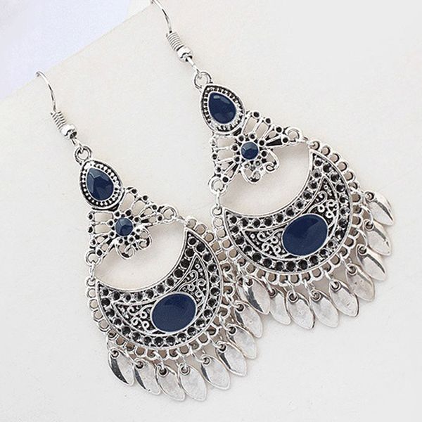 1 pair jewelry boho earrings black red enamel beads rhinestone drop ethnic earring new water drop brincos for female moon, Silver
1 pair jewelry boho earrings black red enamel beads rhinestone drop ethnic earring new water drop brincos for female moon, Silver
