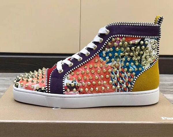 high casual stud men women new season red bottom sneaker flower patent leather gold spikes lace up fashion wedding dress, Black
high casual stud men women new season red bottom sneaker flower patent leather gold spikes lace up fashion wedding dress, Black